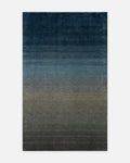 Tapis dégradé fait main en laine 100 % Nouvelle-Zélande pour salon et séjour de la série Donatella GRIS MARINE