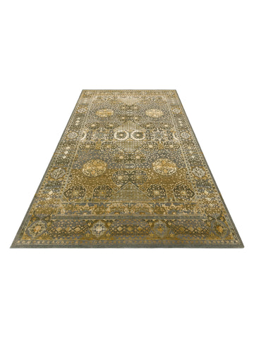 El dokuma Hindistan Jaipur halı Mineral Gri 198x295 cm stüdyo çekimi yan açı