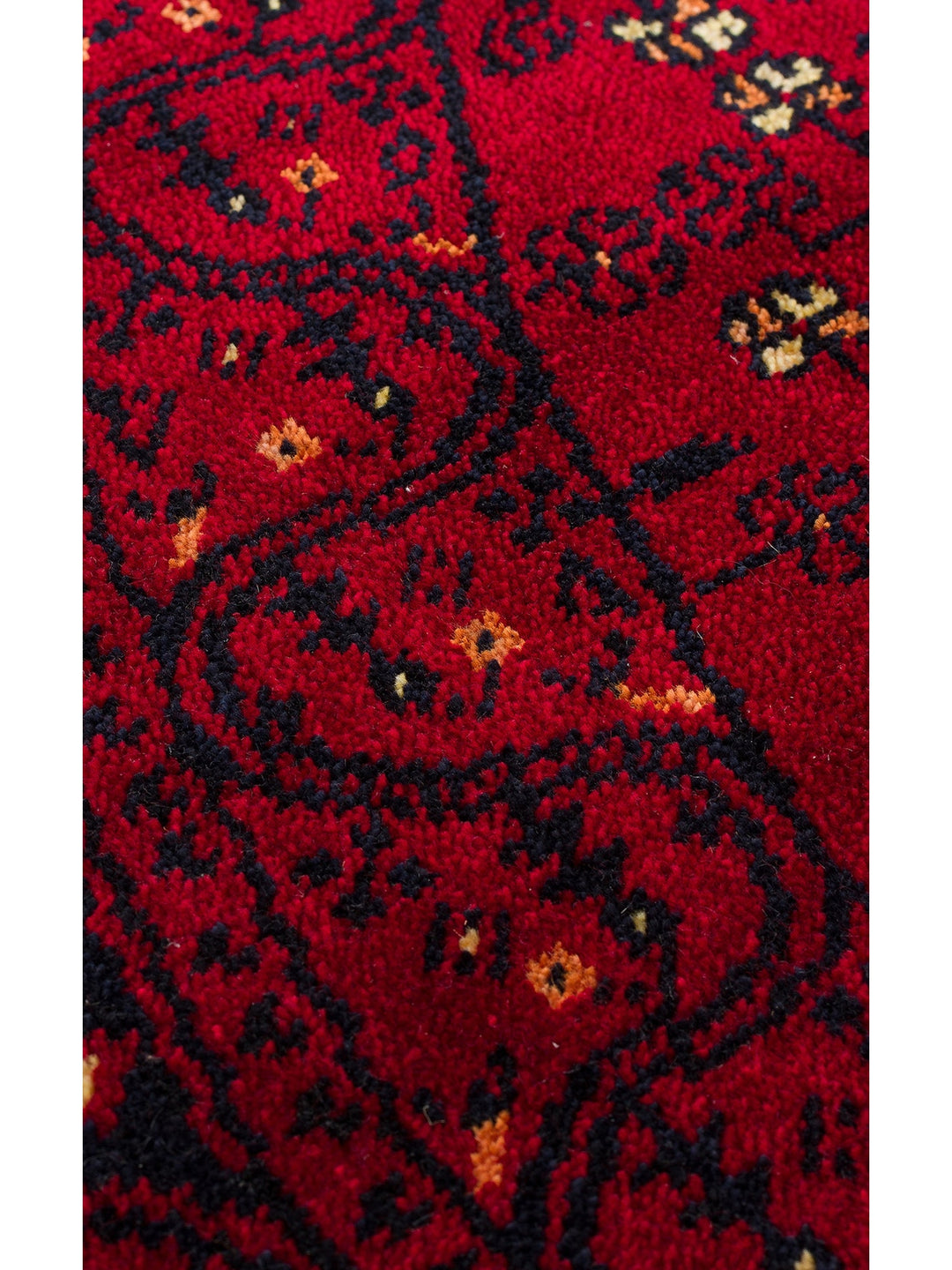 Kabil Afgan Desenli El Emeğiyle Özel Tezgahlarda Üretilen TENCEL™ Uşak Halısı 959 RED Q - Carpetdocia