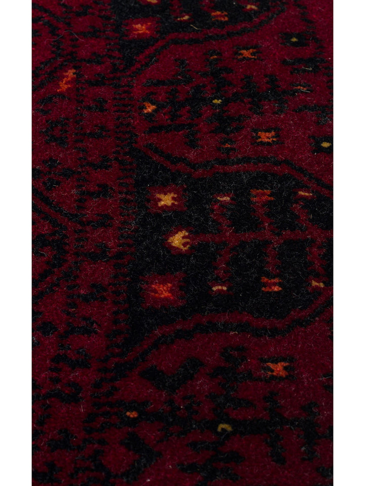 Kabil Afgan Desenli El Emeğiyle Özel Tezgahlarda Üretilen TENCEL™ Uşak Halısı 959 RED Q - Carpetdocia