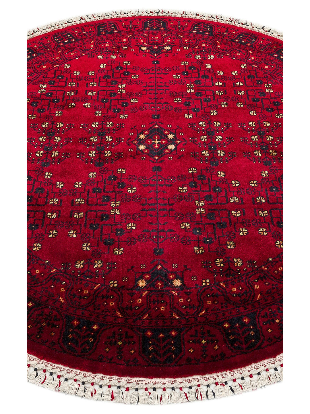 Kabil Afgan Desenli El Emeğiyle Özel Tezgahlarda Üretilen TENCEL™ Uşak Halısı 959 RED Q - Carpetdocia