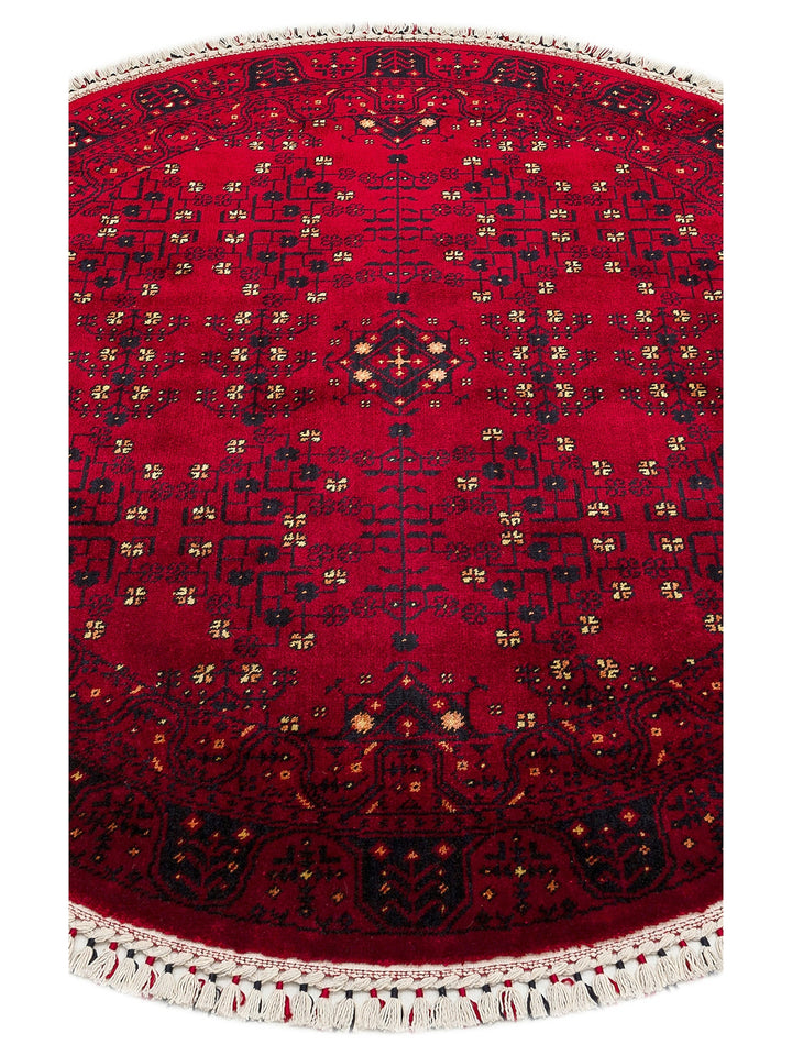 Kabil Afgan Desenli El Emeğiyle Özel Tezgahlarda Üretilen TENCEL™ Uşak Halısı 959 RED Q - Carpetdocia