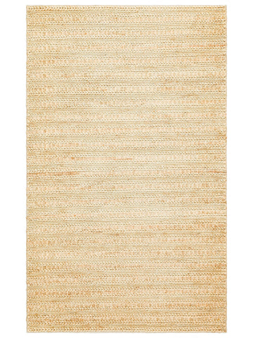 Knit Jüt Farklı Örgü Dokusuna Sahip El Dokuma Naturel Jüt Hasır Halı TRIPLE CREAM XW - Carpetdocia