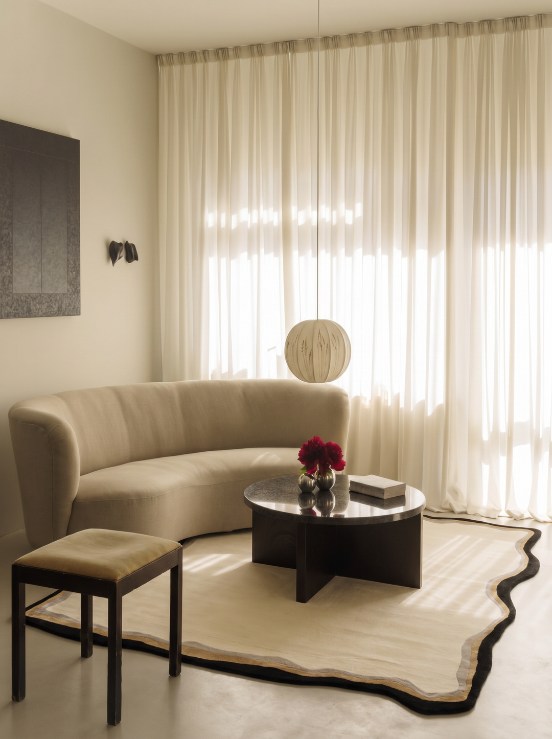 Monza Art Geometrik Desenli Modern Salon Halısı 11 CREAM GOLD mekan görünümü 1
