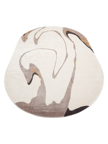 Monza Art Geometric Pattern High Quality Dense Weave Shiny Modern Living Room Carpet 06 CREAM GREY