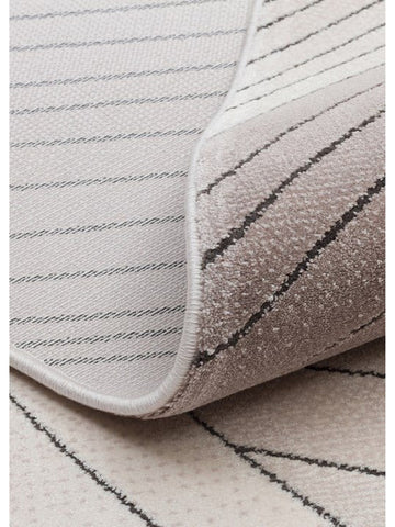 Monza Art Geometric Pattern High Quality Dense Weave Shiny Modern Living Room Carpet 07 CREAM GREY