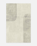 Tapis de salon moderne brillant tissé serré de haute qualité à motif géométrique Monza 01 CRÈME GRIS