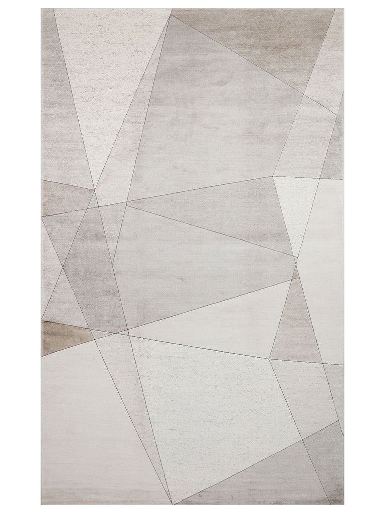 Monza Geometrisches Muster Hochwertig Dicht Gewebter Glänzender Moderner Wohnzimmerteppich 07 CREAM GOLD