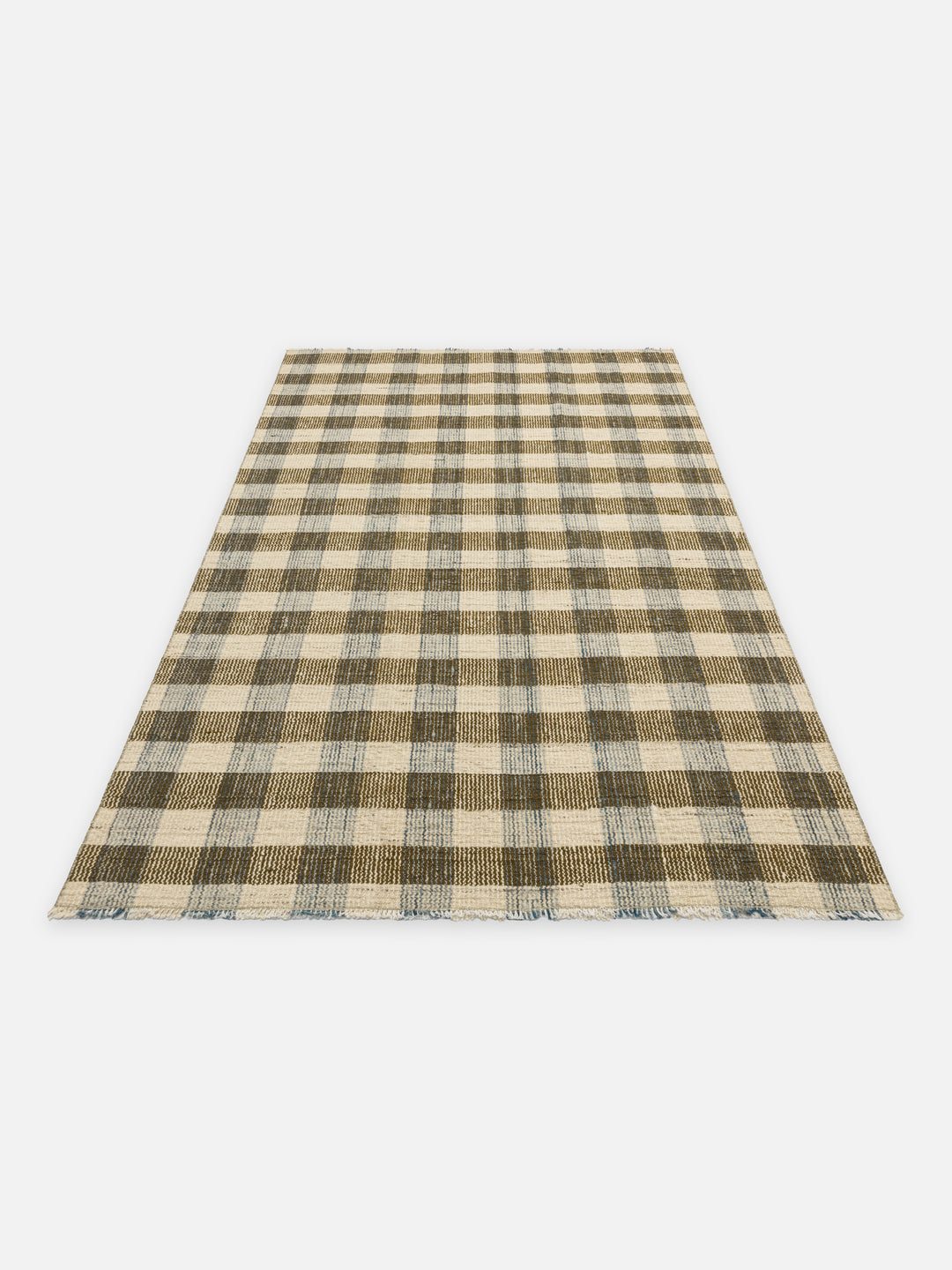 Oasis %100 Yün El Emeği ile Üretilen Kilim OLIVE CHECK açılı görünüm