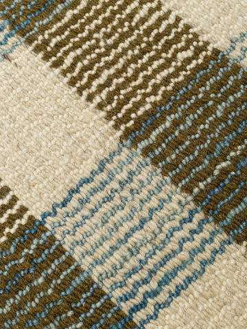 Oasis %100 Yün El Emeği ile Üretilen Kilim OLIVE CHECK doku detayı