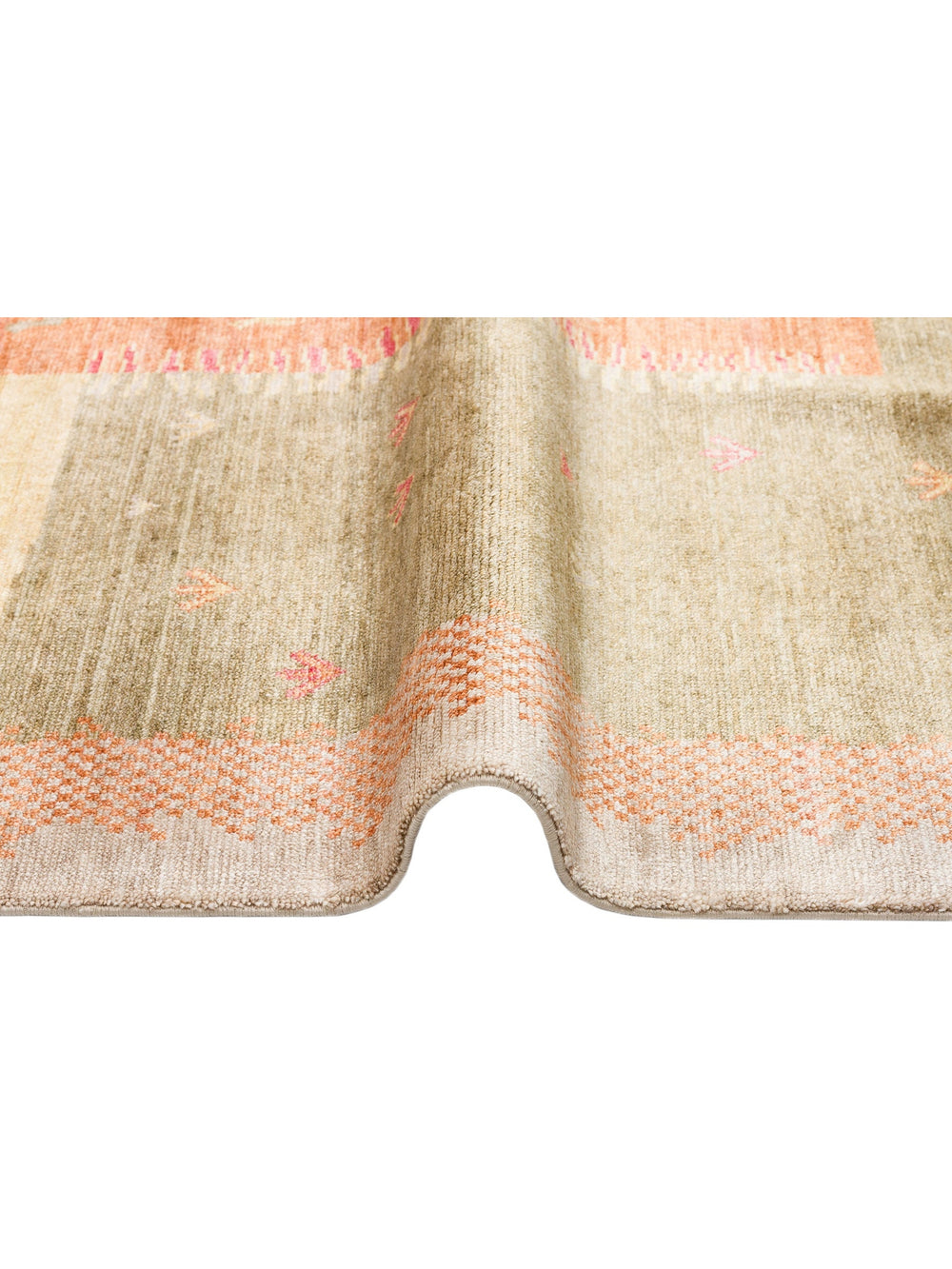 Oushak Carnaval %100 Naturel Kolay Temizlenir El Emeğiyle Üretilen TENCEL™ Modern Uşak Halısı 07 BEIG - Carpetdocia