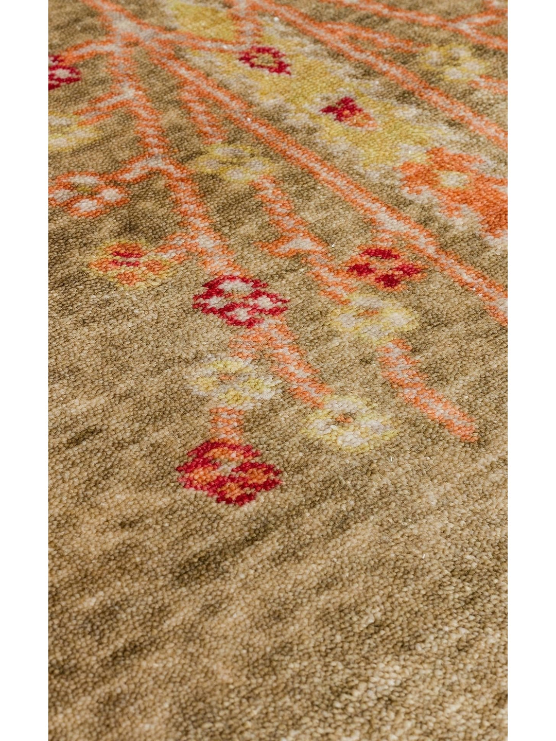 Oushak Carnaval 100% Natural Easy to Clean Handmade TENCEL™ Modern Uşak Carpet 08 GREEN AUTUMN