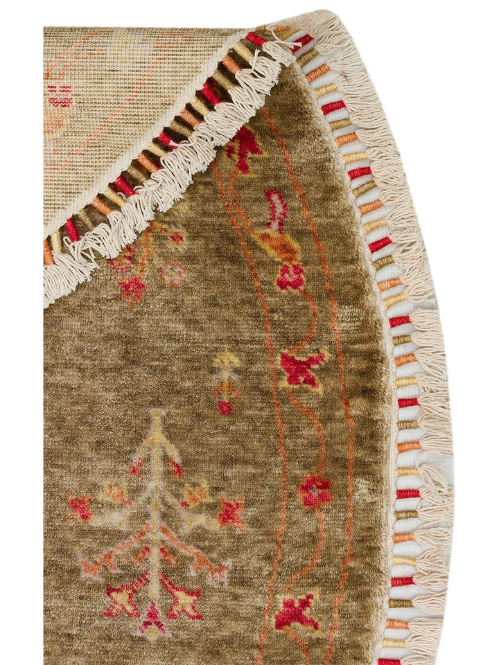 Oushak Carnaval 100% Natural Easy to Clean Handmade TENCEL™ Modern Uşak Carpet 08 GREEN AUTUMN Q