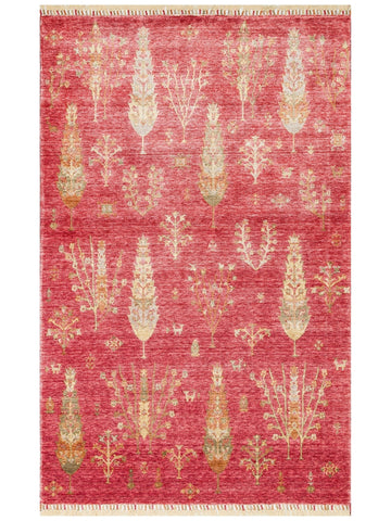 Oushak Carnaval 100% Natural Easy to Clean Handcrafted TENCEL™ Modern Uşak Carpet 08 RED AUTUMN