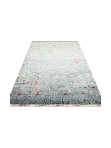 Oushak Carnaval 100% Natural Easy to Clean Handcrafted TENCEL™ Modern Uşak Carpet 15 AQUA MULTY