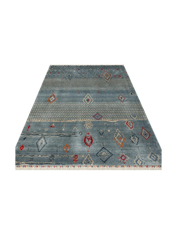 Oushak Carnaval 100% Natural Easy to Clean Handcrafted TENCEL™ Modern Uşak Carpet 15 AQUA MULTY