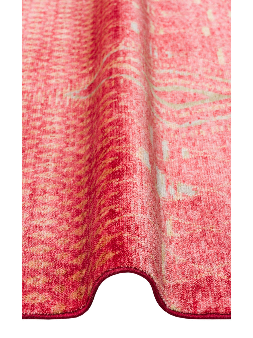Oushak Carnaval %100 Naturel Kolay Temizlenir El Emeğiyle Üretilen TENCEL™ Modern Uşak Halısı 15 RED - Carpetdocia