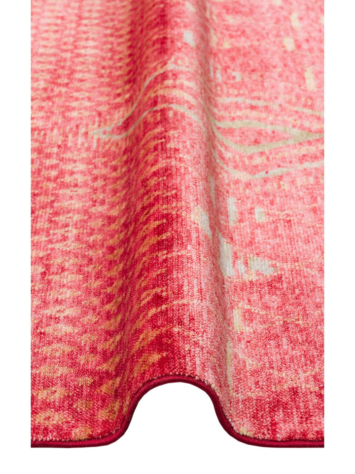 Oushak Carnaval %100 Naturel Kolay Temizlenir El Emeğiyle Üretilen TENCEL™ Modern Uşak Halısı 15 RED - Carpetdocia