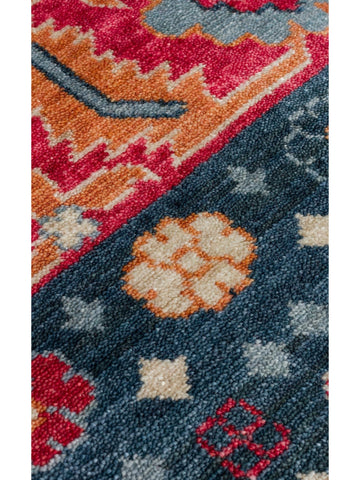 Oushak Carnaval 100% Natural Easy to Clean Handmade TENCEL™ Modern Uşak Carpet 17 NAVY MULTY