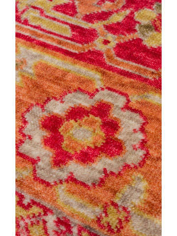 Oushak Carnaval 100% Natural Easy to Clean Handmade TENCEL™ Modern Uşak Carpet 17 RED AUTUMN