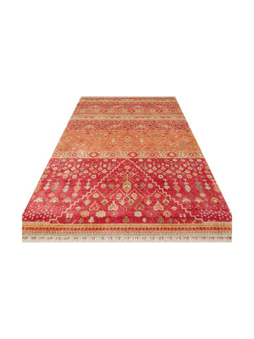 Oushak Carnaval 100% Natural Easy to Clean Handmade TENCEL™ Modern Uşak Carpet 17 RED AUTUMN