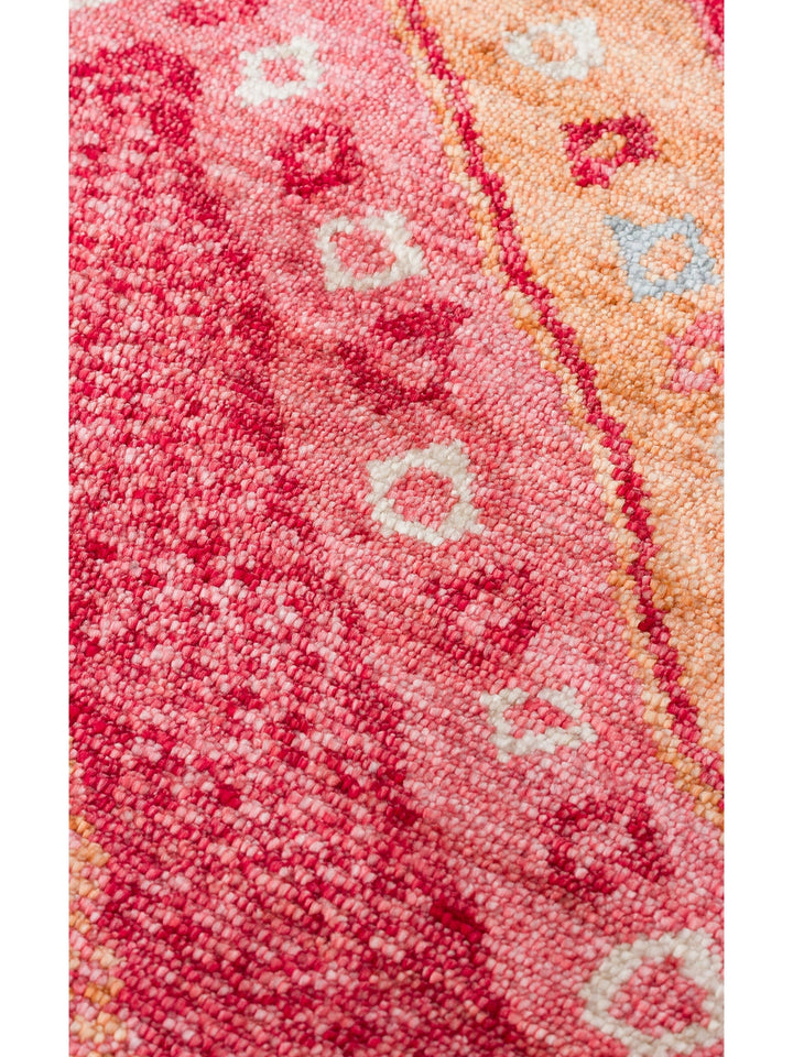 Oushak Carnaval %100 Naturel Kolay Temizlenir El Emeğiyle Üretilen TENCEL™ Modern Uşak Halısı 18 REDM - Carpetdocia