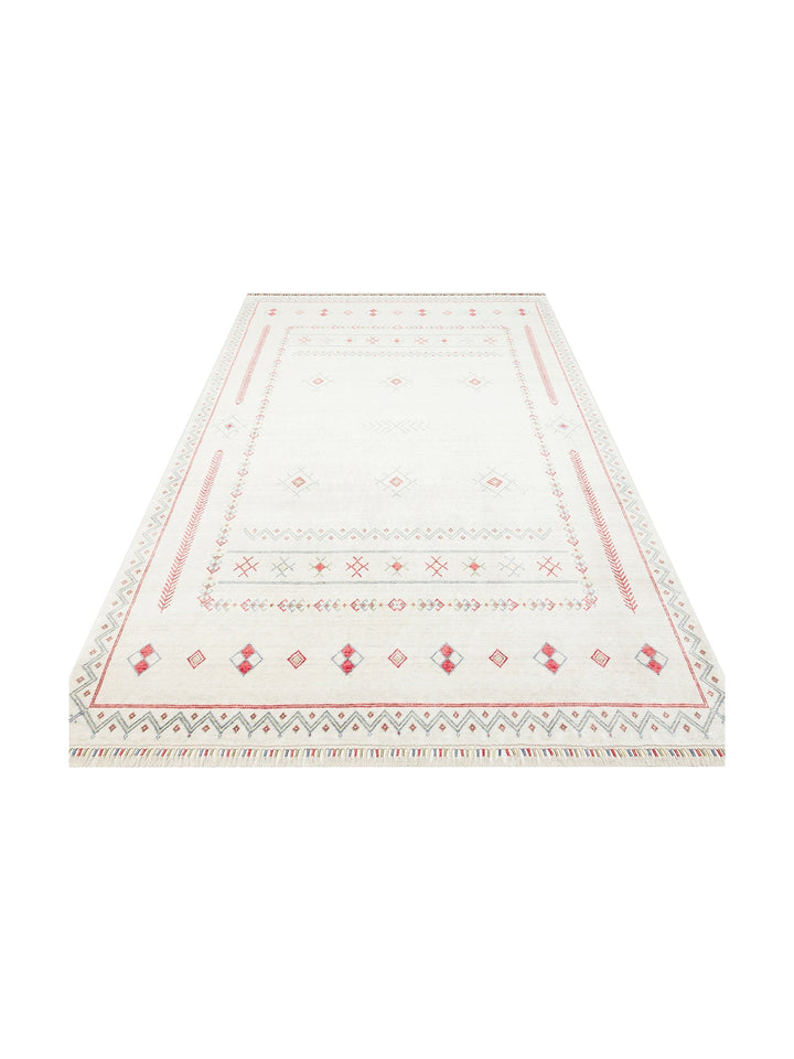 Oushak Carnaval %100 Naturel Kolay Temizlenir El Emeğiyle Üretilen TENCEL™ Modern Uşak Halısı 20 BEIG - Carpetdocia
