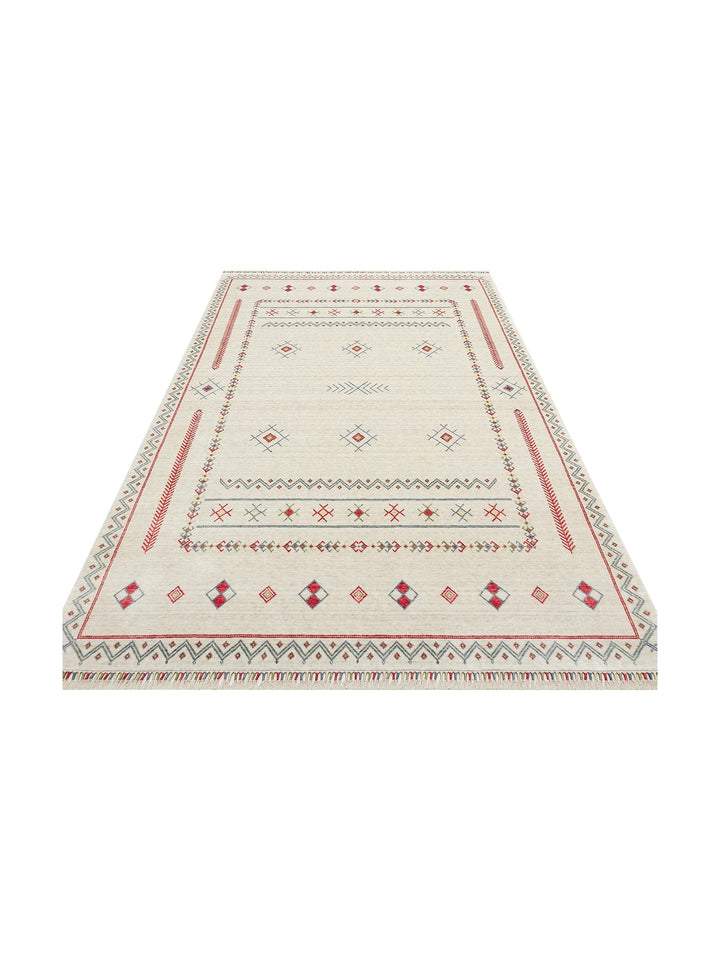 Oushak Carnaval %100 Naturel Kolay Temizlenir El Emeğiyle Üretilen TENCEL™ Modern Uşak Halısı 20 BEIG - Carpetdocia