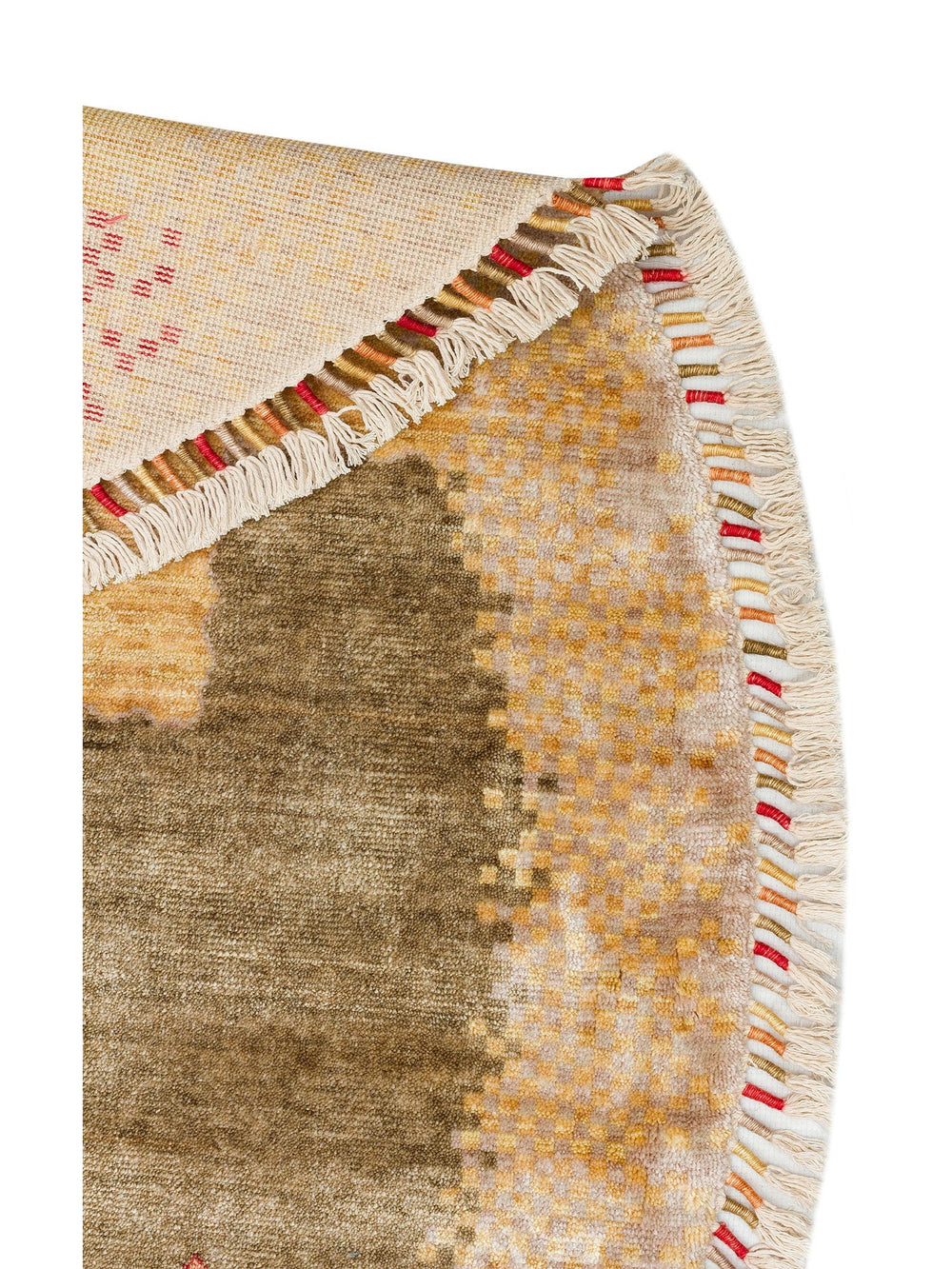 Oushak Carnaval %100 Naturel Kolay Temizlenir El Emeğiyle Üretilen TENCEL™ Yuvarlak Uşak Halısı 07 BEIGEQ - Carpetdocia