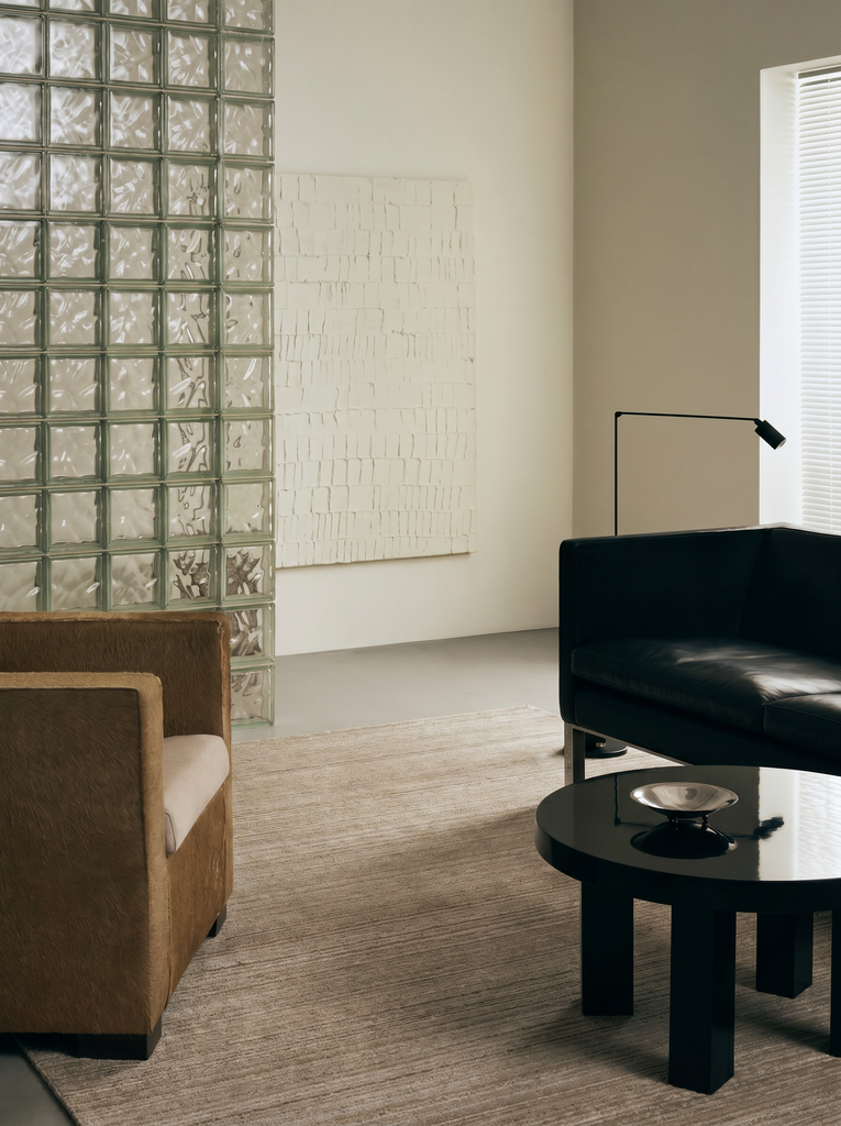 Tapis tissé à la main en mélange de laine et TENCEL™ série Palermo BEIGE