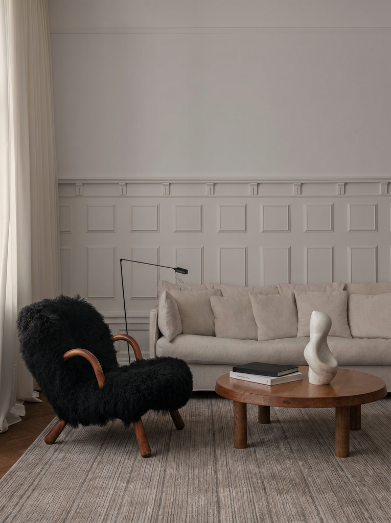 Tapis tissé à la main en mélange de laine et TENCEL™ série Palermo GREY