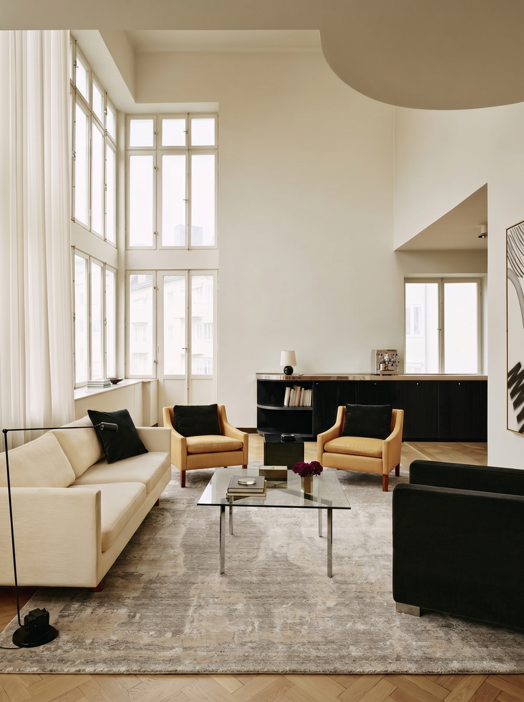 Palette Serie 100% Naturwolle, Viskose, Baumwolle Handgewebter Teppich für Wohnzimmer, Salon GRAU