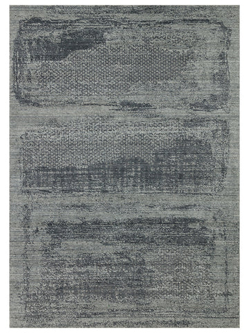 Palette Serisi %100 Naturel Yün Viskon Pamuk El Dokuma İskandinav Salon Oturma Odası Halı BLACK - Carpetdocia