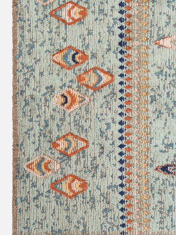 Ruggadocia Gabbe İndigo Tribal Desenli Halı detay
