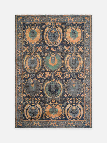 Ruggadocia Khotan Kartuş Desenli Halı kuşbakışı