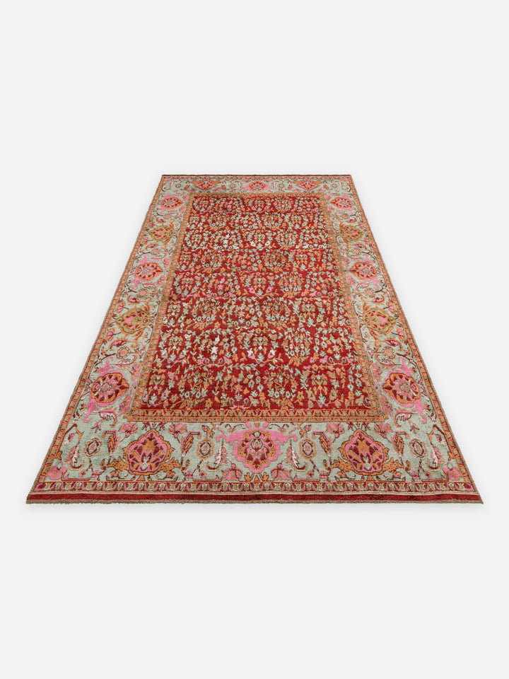 Ruggadocia Tebriz Bordo Çiçek Desenli Halı detay