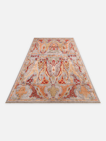 Ruggadocia Voysey Azur Botanik Desenli Halı detay