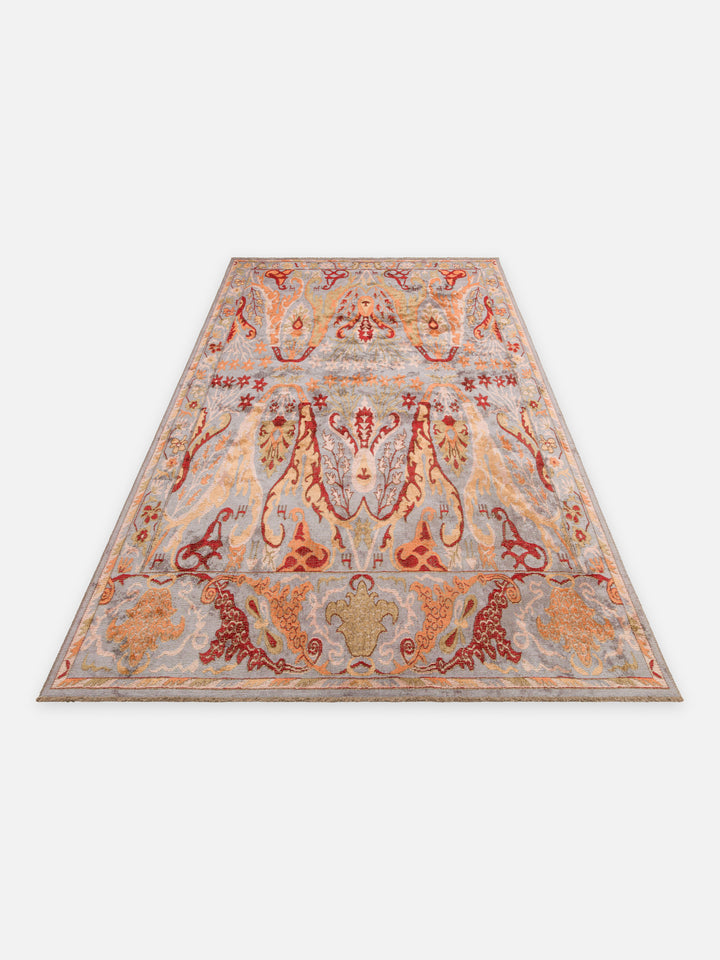 Ruggadocia Voysey Azur Botanik Desenli Halı detay