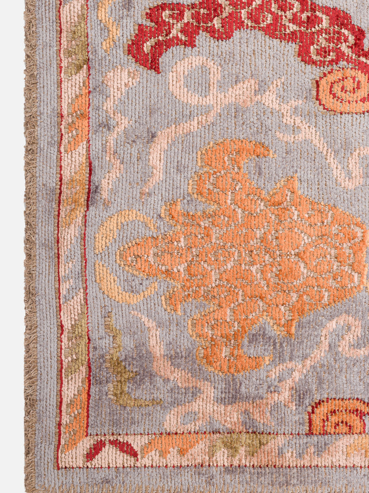 Ruggadocia Voysey Azur Botanik Desenli Halı detay