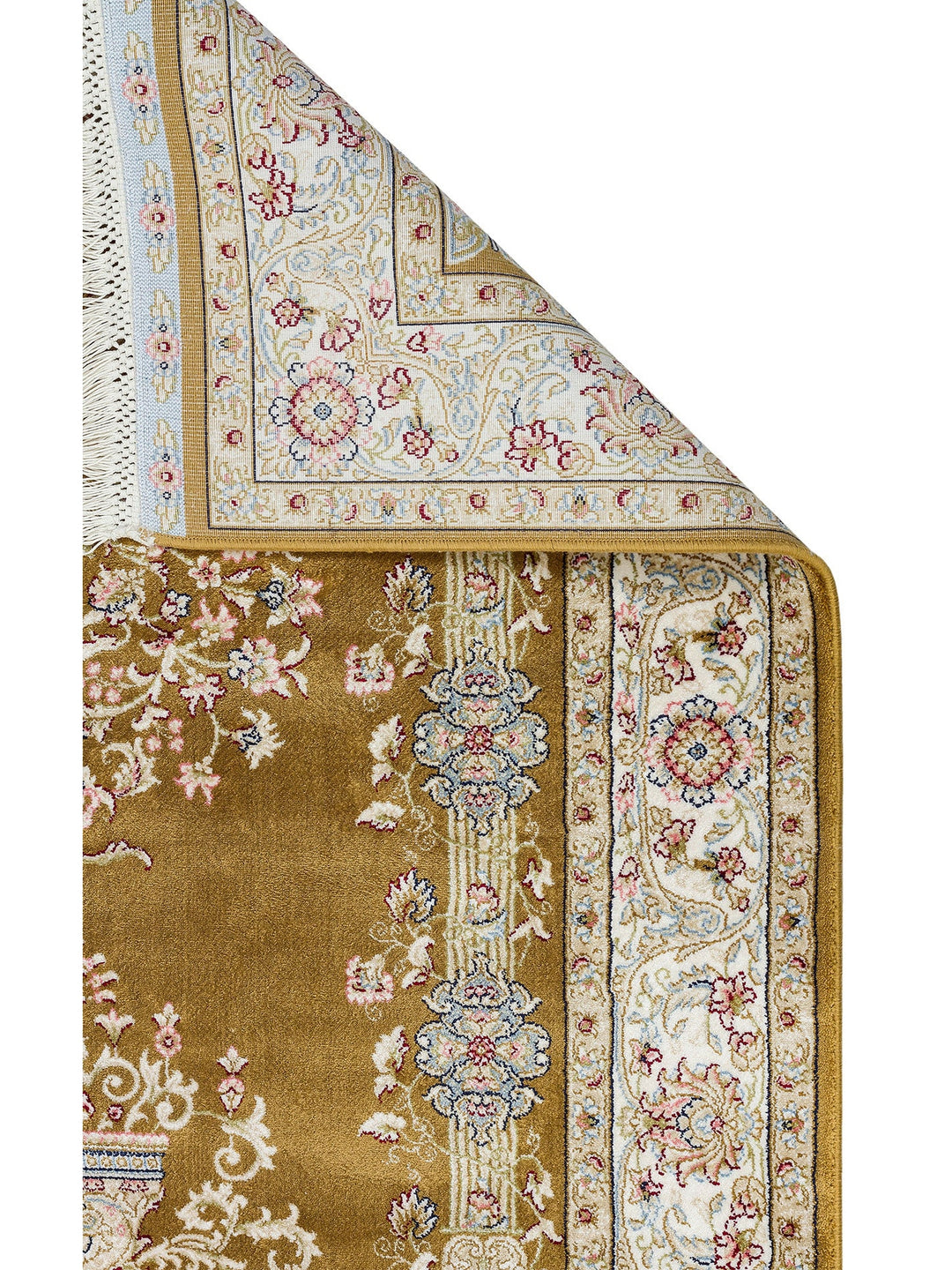 Topkapı Seccade Klasik Desenli Yüksek Kalite Özel Işıltılı Hediyelik Çeyizlik Namazlık 01 GOLD - Carpetdocia