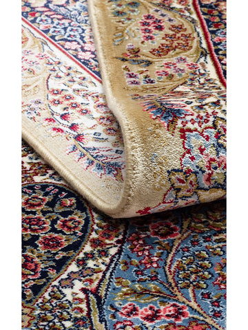 Topkapı Serisi Yüksek Kalite Sık Dokuma Klasik Desenli Özel Işıltılı Salon Halısı 02 CREAM - Carpetdocia