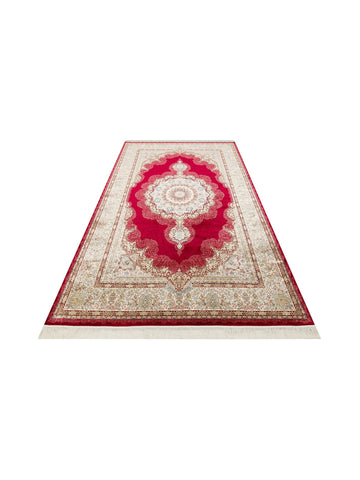 Topkapı Serisi Yüksek Kalite Sık Dokuma Klasik Desenli Özel Işıltılı Salon Halısı 05 RED - Carpetdocia