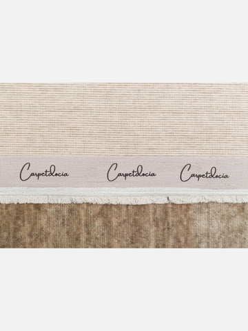 Victoria %100 TENCEL™ Lyocell El Emeği ile Üretilen Halı DESERT SAND Carpetdocia kenar şeridi detayı
