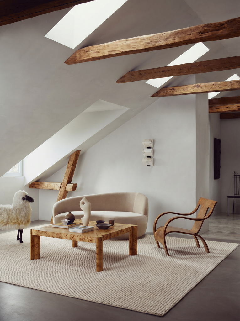 سجادة يدوية من مزيج الصوف والقطن من سلسلة Vienna LIGHT NATURAL