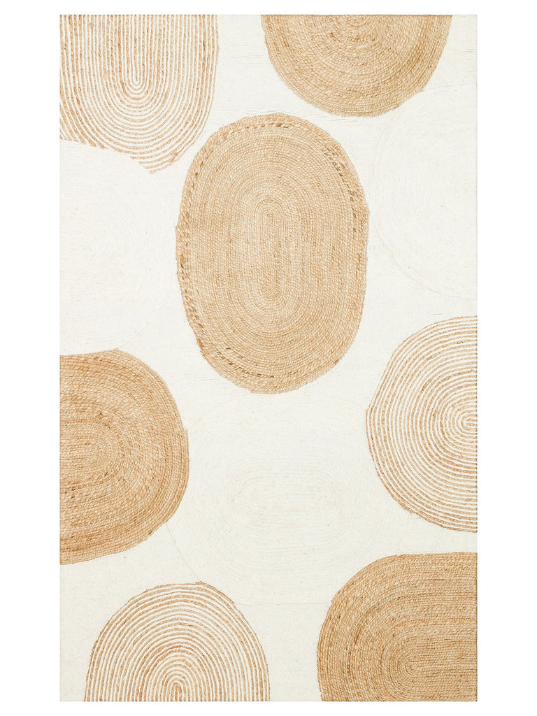 Woolstar 100% Natural Kazak Pattern Living Room Hallway Entrance Handwoven Knitted Rug 902NATWHITE