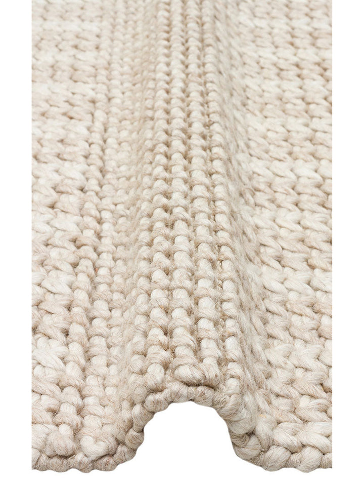 Woolstar %100 Naturel Kazak Desenli Salon Oturma Odası Koridor Antre El Dokuma Örgü Halı J352 BEIGE - Carpetdocia