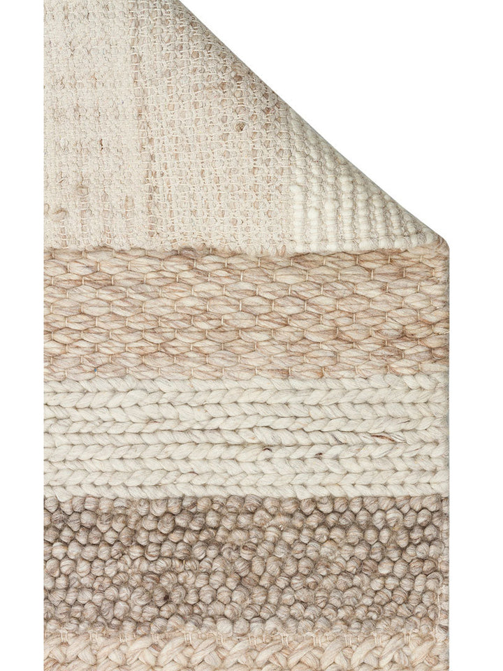 Woolstar %100 Naturel Kazak Desenli Salon Oturma Odası Koridor Antre El Dokuma Örgü Halı LANGDON NAT - Carpetdocia