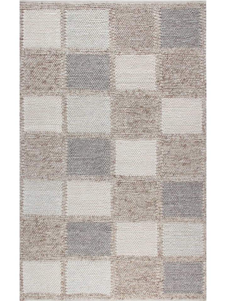 Woolstar %100 Naturel Kazak Desenli Salon Oturma Odası Koridor Antre El Dokuma Örgü Halı MARJORY NAT - Carpetdocia